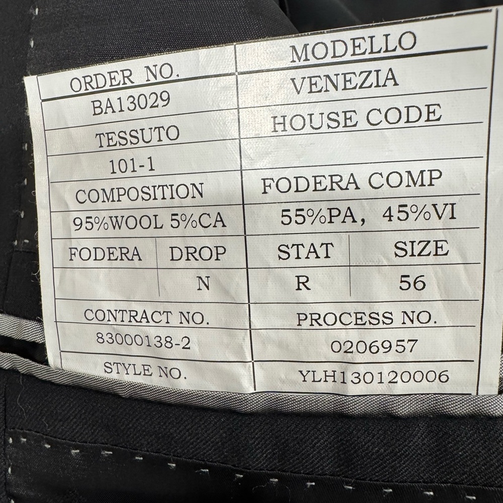 Men's Classic Black Suit Blazer - Tailored Formal Jacket wool/ cashmere mix - Picture 8 of 9